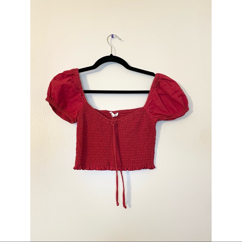 Puffy Sleeve Crop Top